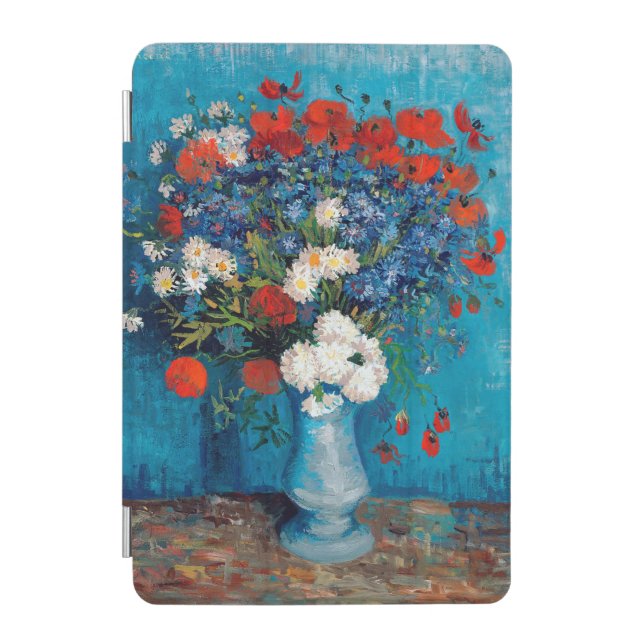 Vase with Cornflowers and Poppies, Van Gogh iPad Mini Cover (Front)