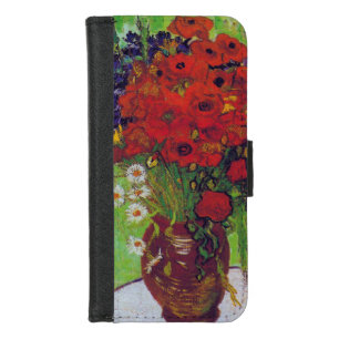 Vase with Cornflowers and Poppies, Van Gogh iPhone 8/7 Wallet Case