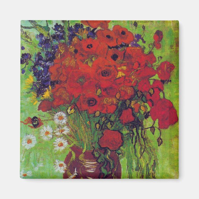 Vase with Cornflowers and Poppies, Van Gogh Magnet (Front)