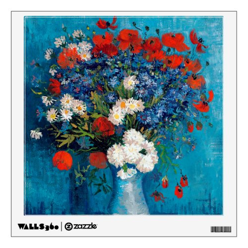 Vase with Cornflowers and Poppies Van Gogh Wall Decal