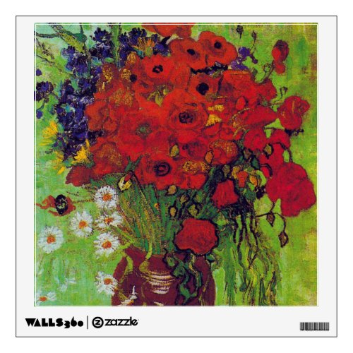 Vase with Cornflowers and Poppies Van Gogh Wall Decal