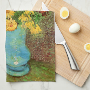 Vase with Daisies and Anemones by Vincent van Gogh Kitchen Towel