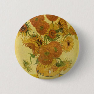 Vase with Fifteen Sunflowers by Van Gogh Pinback Button