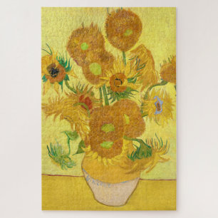 Vase with fifteen sunflowers by Vincent Van Gogh Jigsaw Puzzle