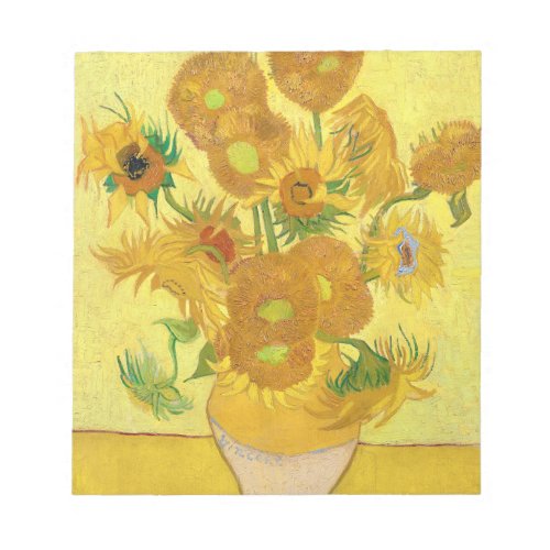 Vase with fifteen sunflowers by Vincent Van Gogh Notepad