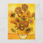 Vase with Fifteen Sunflowers by Vincent van Gogh Postcard<br><div class="desc">To the best of my knowledge these images are in public domain and believed to be free to use without restriction in the US. 
 Please contact me if you discover that any of these images are not in Public Domain.</div>
