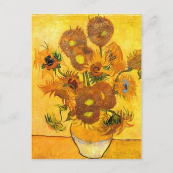 Vase With Fifteen Sunflowers By Vincent Van Gogh Postcard by EndlessVintage at Zazzle