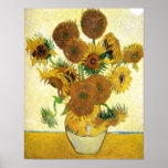 Vase With Fifteen Sunflowers By Vincent Van Gogh Poster at Zazzle