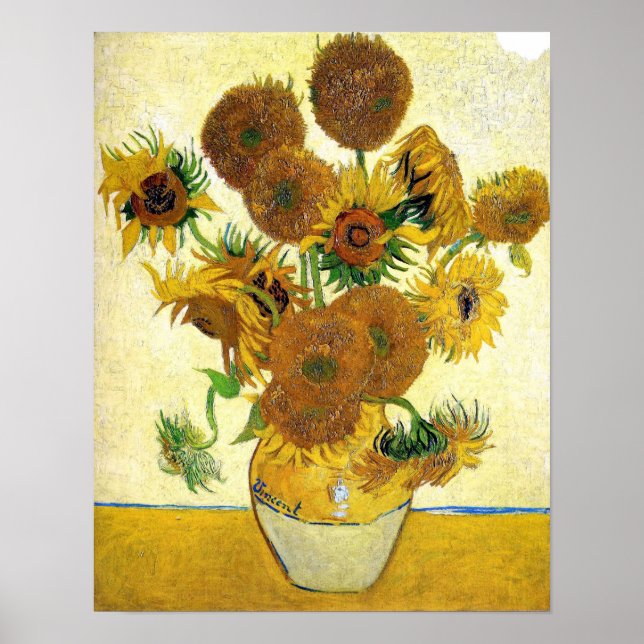 Vase With Fifteen Sunflowers By Vincent Van Gogh Poster (Front)