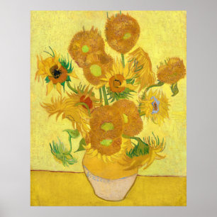 Vase with fifteen sunflowers by Vincent Van Gogh Poster