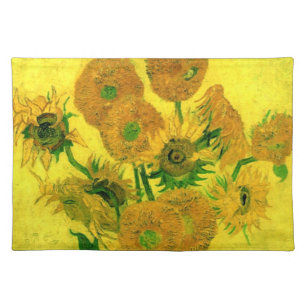 Vase with Fifteen Sunflowers Van Gogh Fine Art Placemat