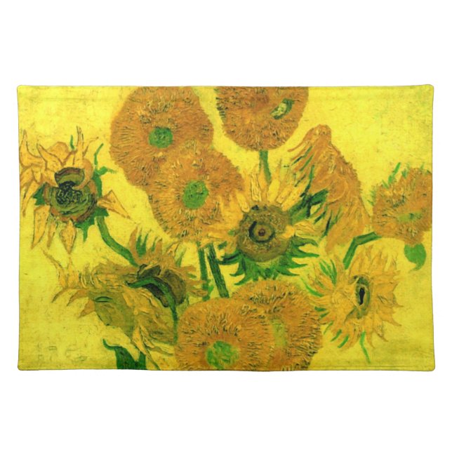 Vase with Fifteen Sunflowers Van Gogh Fine Art Placemat (Front)