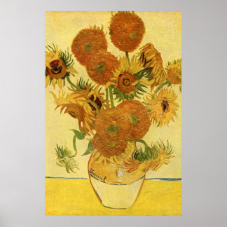 Vase with Fifteen Sunflowers, Van Gogh Fine Art Poster