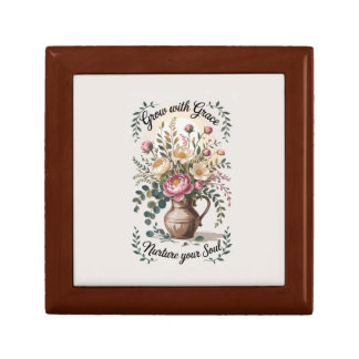Vase With Florals Grow With Grace Quote Gift Box