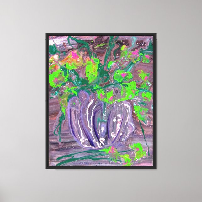 "Vase with flowers" by David C. Brannon Canvas Print (Front)