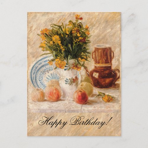 Vase with Flowers Coffeepot and Fruit van Gogh Postcard