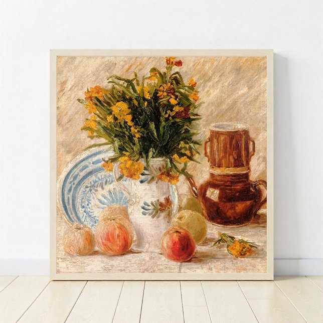 Vase with Flowers, Coffeepot and Fruit, van Gogh Poster (Creator Uploaded)