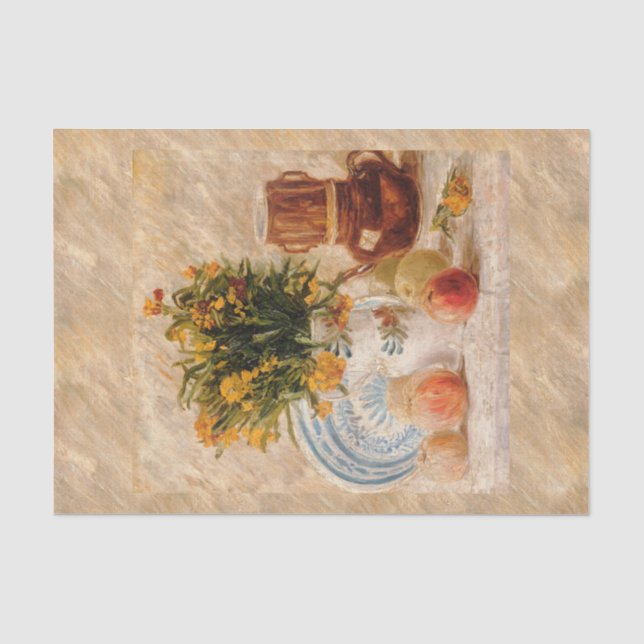 Vase with Flowers, Coffeepot and Fruit, van Gogh Tissue Paper (Front)