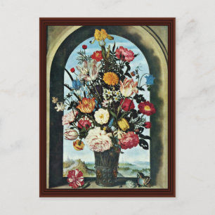 Vase With Flowers In A Window. Met, Postcard
