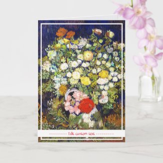 Vase with Flowers Vincent van Gogh vibrant art Card