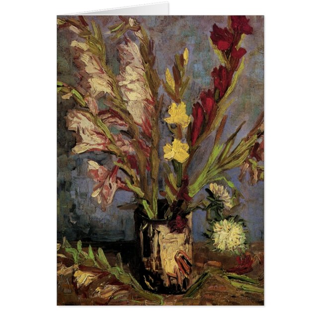 Vase with Gladioli by Vincent van Gogh Cards (Front)