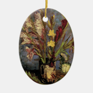 Vase with Gladioli by Vincent van Gogh Ceramic Ornament