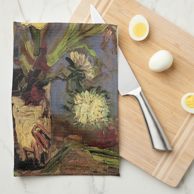 Vase with Gladioli by Vincent van Gogh Kitchen Towel (Quarter Fold)