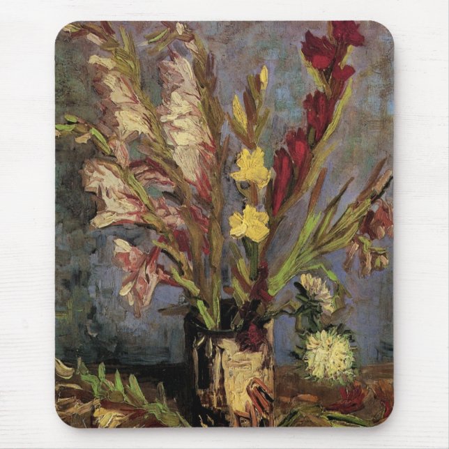 Vase with Gladioli by Vincent van Gogh Mouse Pad (Front)