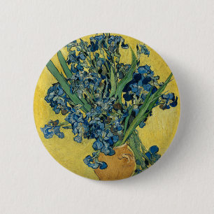 Vase with Irises by Van Gogh Button