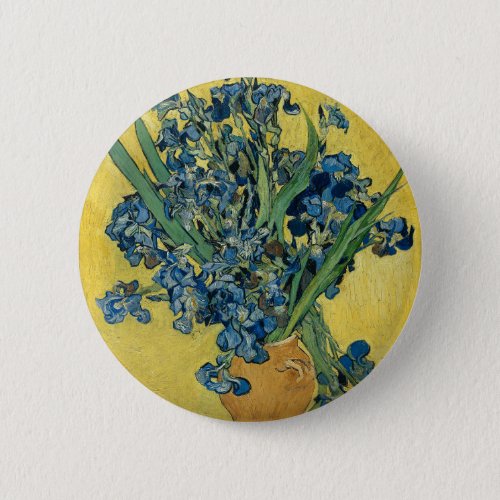 Vase with Irises by Van Gogh Button
