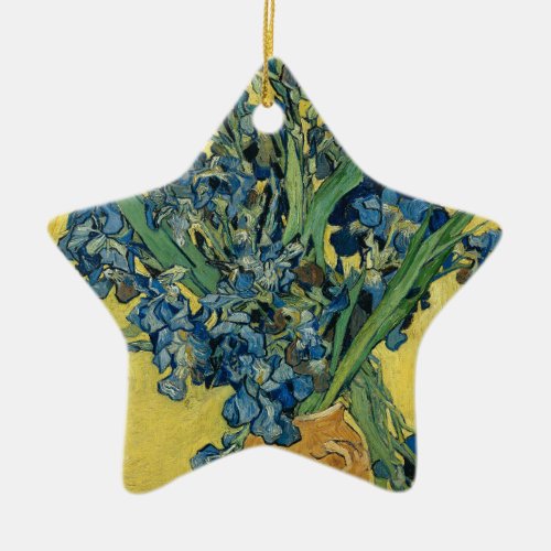 Vase with Irises by Van Gogh _ Still Life Ceramic Ornament