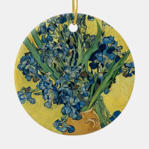 Vase with Irises by Van Gogh _ Still Life Ceramic Ornament