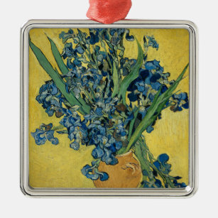 Vase with Irises by Van Gogh - Still Life Metal Ornament