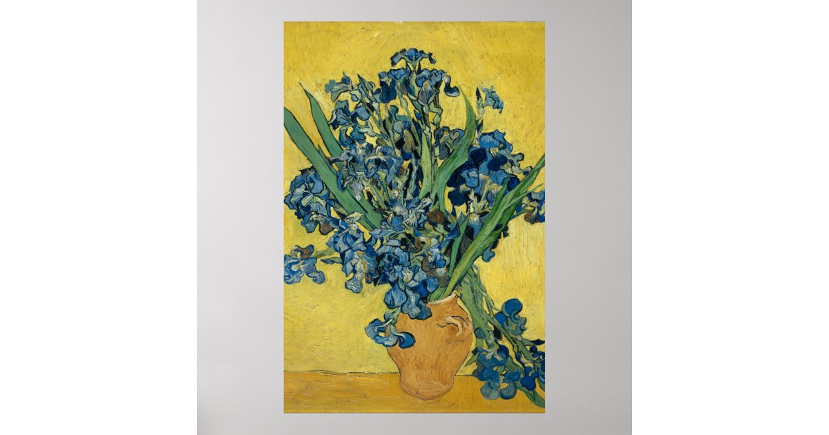 Vase with Irises by Van Gogh - Still Life Poster | Zazzle