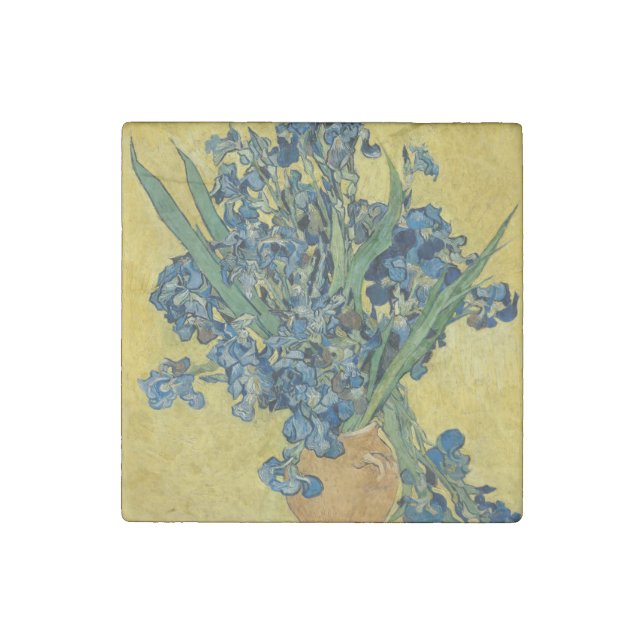 Vase with Irises by Van Gogh Stone Magnet (Front)
