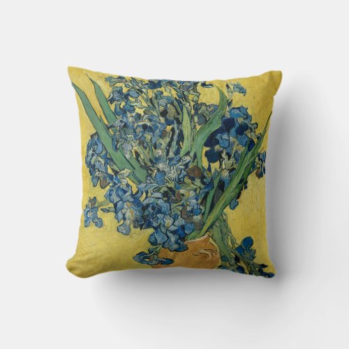 Vase with Irises by Van Gogh Throw Pillow