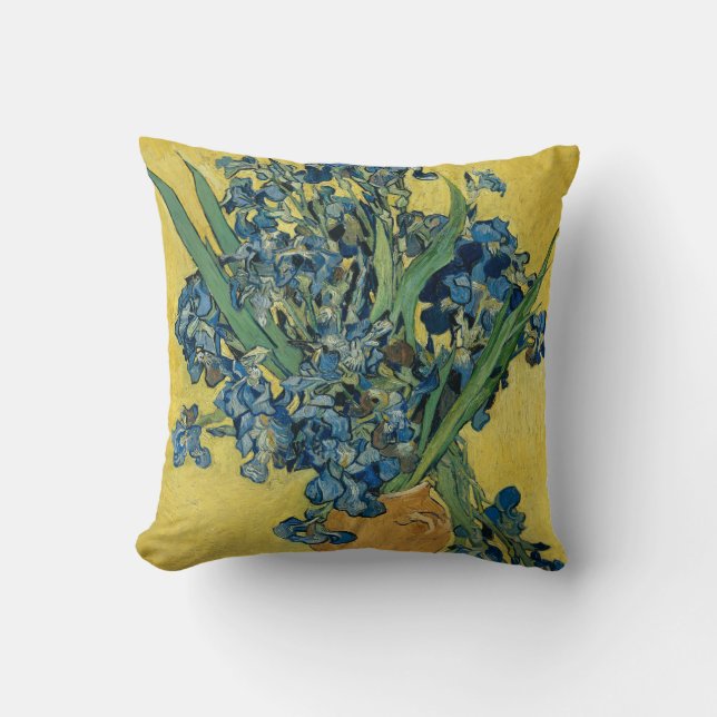 Vase with Irises by Van Gogh Throw Pillow (Front)