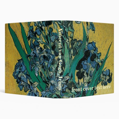 Vase with Irises by Vincent van Gogh Vintage Art Binder