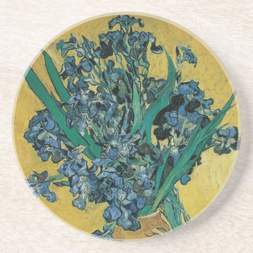 Vase with Irises by Vincent van Gogh Vintage Art Drink Coaster