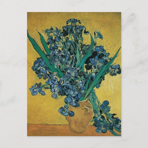 Vase with Irises by Vincent van Gogh Vintage Art Postcard