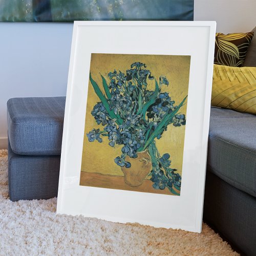 Vase with Irises by Vincent van Gogh Vintage Art Poster