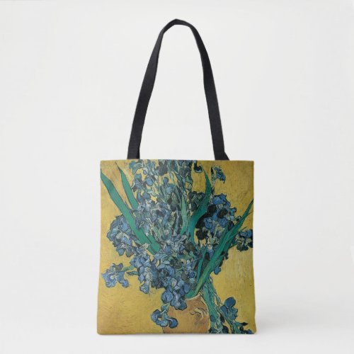 Vase with Irises by Vincent van Gogh Vintage Art Tote Bag