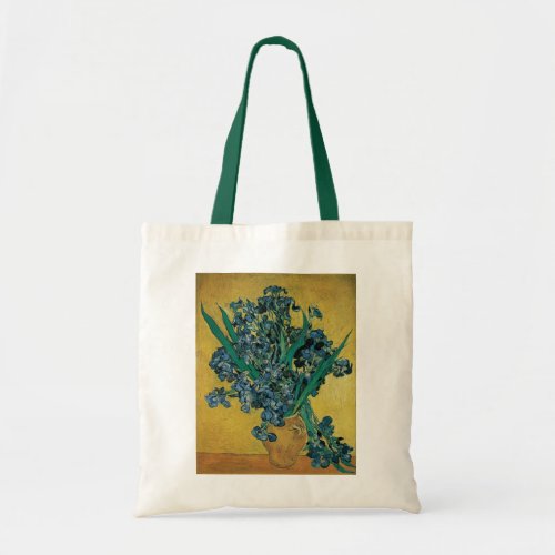 Vase with Irises by Vincent van Gogh Vintage Art Tote Bag