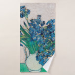 Vase with Irises, Van Gogh Bath Towel<br><div class="desc">Vincent Willem van Gogh (30 March 1853 – 29 July 1890) was a Dutch post-impressionist painter who is among the most famous and influential figures in the history of Western art. In just over a decade, he created about 2, 100 artworks, including around 860 oil paintings, most of which date...</div>