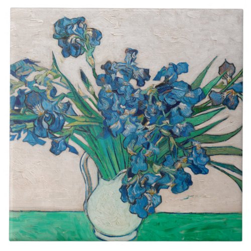 Vase with Irises Van Gogh Ceramic Tile
