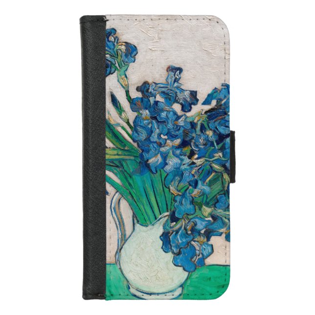 Vase with Irises, Van Gogh iPhone Wallet Case (Front)