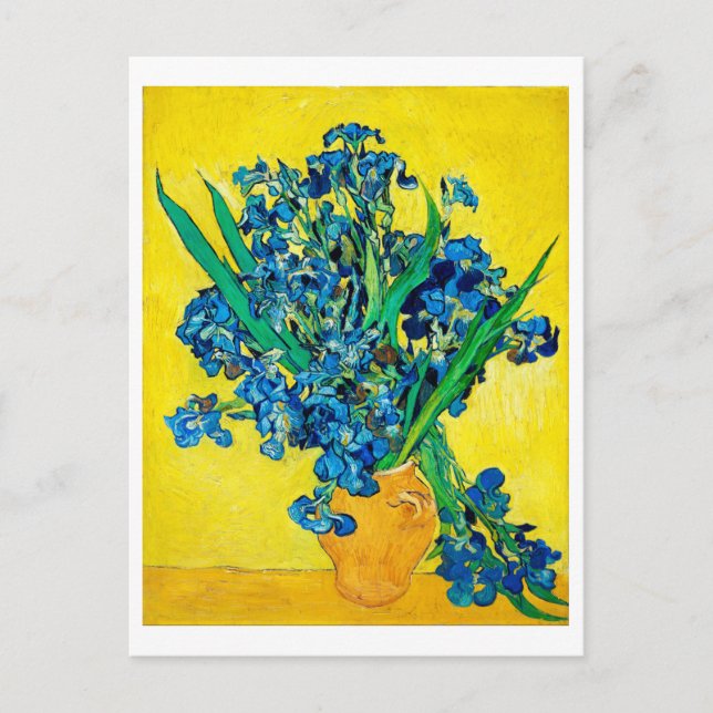 Vase with Irises, Van Gogh Postcard (Front)
