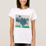 Vase with Irises, Van Gogh T-Shirt<br><div class="desc">Vincent Willem van Gogh (30 March 1853 – 29 July 1890) was a Dutch post-impressionist painter who is among the most famous and influential figures in the history of Western art. In just over a decade, he created about 2, 100 artworks, including around 860 oil paintings, most of which date...</div>
