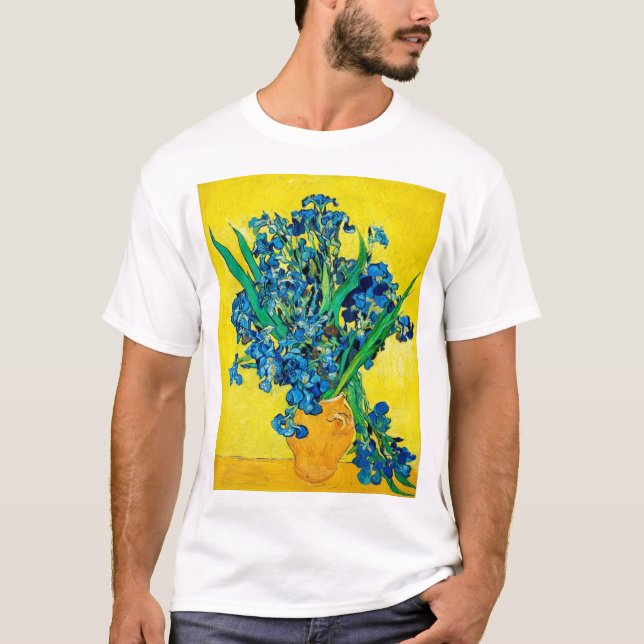 Vase with Irises, Van Gogh T-Shirt (Front)