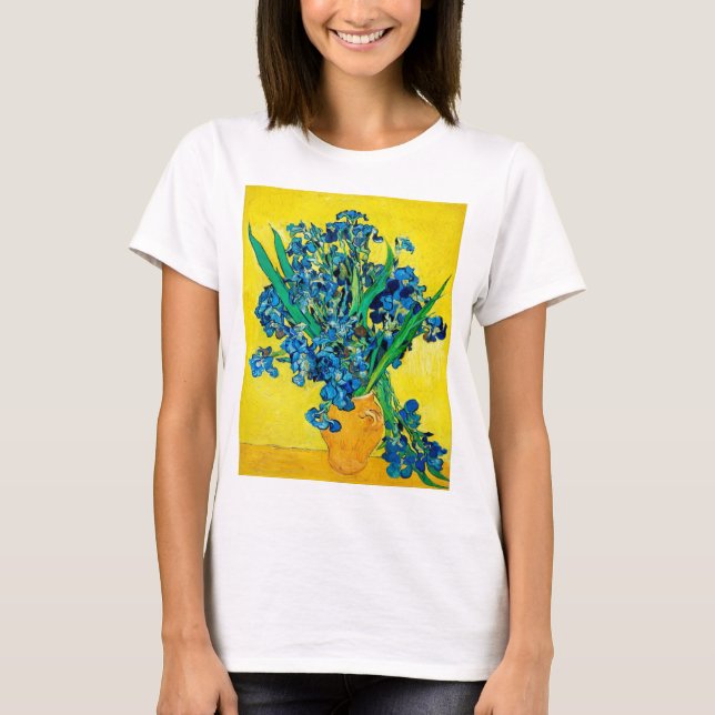 Vase with Irises, Van Gogh T-Shirt (Front)